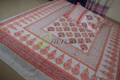 White red orange Bed cover